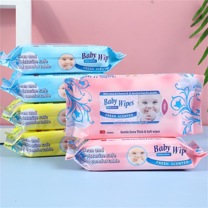 OEM Wholesale 80PCS Extra Thick Sensitive Baby Wet Wipes