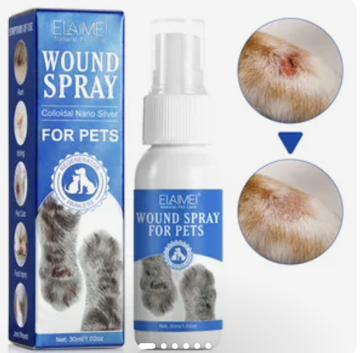 Pet Care Antibijotiku Pain Relief Tippromwovi Fejqan Nano Silver Cleaner Spray tal-feriti